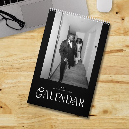 Modern Typography Custom Newlyweds Wedding Photo Kalender
