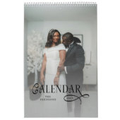 Modern Typography Custom Newlyweds Wedding Photo Kalender (Hoes)