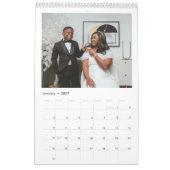 Modern Typography Custom Newlyweds Wedding Photo Kalender (Jan 2027)