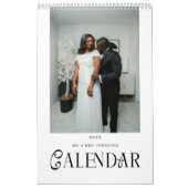 Modern Typography Custom Newlyweds Wedding Photo Kalender (Hoes)