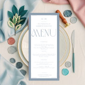 Modern Typography Dusty Blue Save The Date  Menu