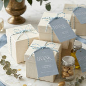 Modern Typography Dusty Blue Wedding Thank You  Cadeaulabel