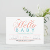 Modern Typography Girl Baby shower, Sprinkle Kaart (Staand voorkant)