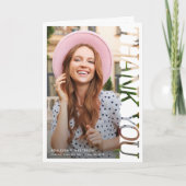 Modern Typography Graduate 2 Photo Thank You Kaart (Voorkant)