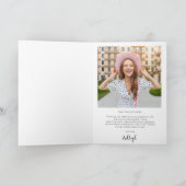 Modern Typography Graduate 2 Photo Thank You Kaart (Binnen)