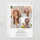 Modern Typography Graduate 3 Photo Collage Kaart (Achterkant)