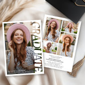 Modern Typography Graduate 4 Photo Collage Kaart