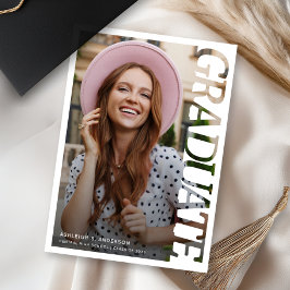 Modern Typography Graduate Photo Graduation Aankondiging
