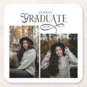 Modern Typography Graduate Photo Graduation Kartonnen Onderzetters (Voorkant)