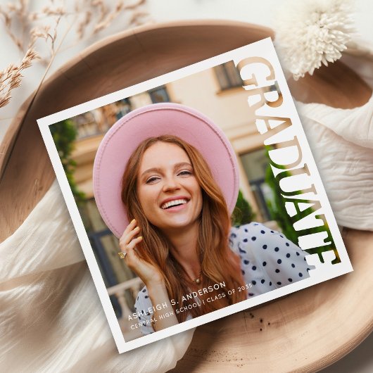 Modern Typography Graduate Photo Graduation Servet