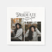 Modern Typography Graduate Photo Graduation Servet (Voorkant)