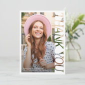 Modern Typography Graduate Photo Thank You Bedankkaart (Staand voorkant)