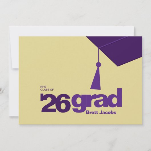 Modern Typography Graduation | Class of 2026 Aankondiging (Voorkant)