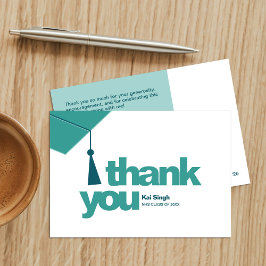 Modern Typography Graduation Thank You Card Bedankkaart