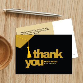 Modern Typography Graduation Thank You Card Bedankkaart