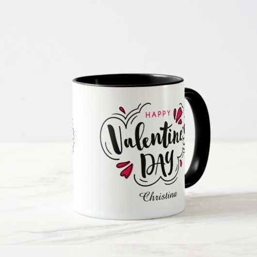 Modern Typography Happy Valentines Day  Mok (Voorkant rechts)