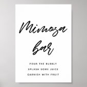 Modern typography Mimosa bar wedding sign Poster (Voorkant)