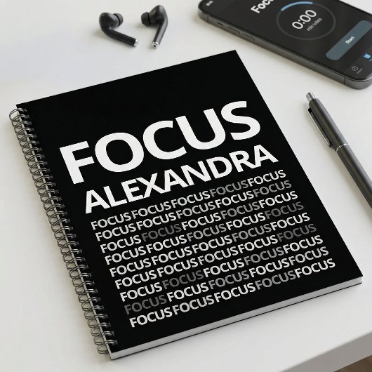 Modern Typography Mindset Journal Black White  Notitieboek