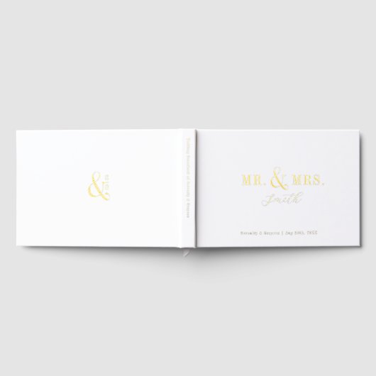 Modern typography minimalist Mr and Mrs Wedding Gastenboek (Volledig)