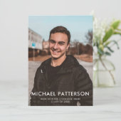 Modern Typography Minimalist Photo Afstuderen Aankondiging (Staand voorkant)