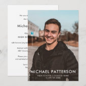 Modern Typography Minimalist Photo Afstuderen Aankondiging (Voorkant / Achterkant)