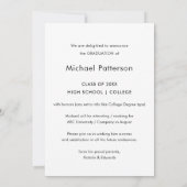 Modern Typography Minimalist Photo Afstuderen Aankondiging (Achterkant)