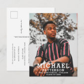 Modern Typography Minimalist Photo Afstuderen Aankondigingskaart (Voorkant / Achterkant)