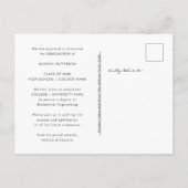 Modern Typography Minimalist Photo Afstuderen Aankondigingskaart (Achterkant)