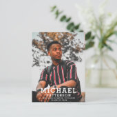 Modern Typography Minimalist Photo Afstuderen Aankondigingskaart (Staand voorkant)