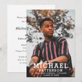 Modern Typography Minimalist Photo Afstuderen Kaart (Voorkant / Achterkant)