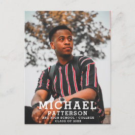 Modern Typography Minimalist Photo Afstuderen Uitnodiging Briefkaart