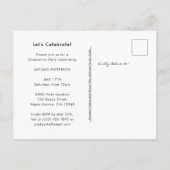 Modern Typography Minimalist Photo Afstuderen Uitnodiging Briefkaart (Achterkant)