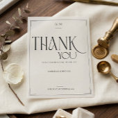 Modern Typography Minimalistic Wedding Thank You  Briefkaart