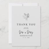 Modern Typography MR & MRS Floral Bouquet Photo Bedankkaart (Voorkant)
