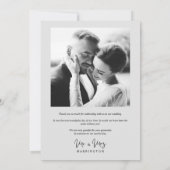 Modern Typography MR & MRS Floral Bouquet Photo Bedankkaart (Achterkant)