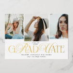 Modern Typography Multi Photo Elegant Graduation Folie Uitnodiging<br><div class="desc">Celebrate your big achievement with this stylish graduation invitation card featuring the word “Graduation” in a trendy, elegant font that blends flowing cursive with bold capital letters with touches of real gold foil. This modern typography style is extremely popular for graduation announcements and creates a sophisticated yet fashionable look that...</div>