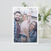 Modern Typography New Address Photo Aankondiging (Staand voorkant)