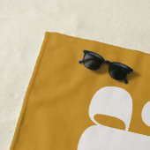 Modern Typography Personalized Name Mustard Yellow Strandlaken (In situ)