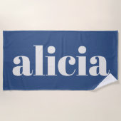 Modern Typography Personalized Name Summer Blue Strandlaken (Voorkant)