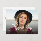 Modern Typography Photo Afstuderen Bedankt Aankondigingskaart (Voorkant / Achterkant)