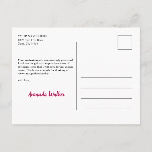 Modern Typography Photo Afstuderen Bedankt Aankondigingskaart (Achterkant)