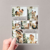 Modern Typography Photo Collage Christmas Card Acryl Uitnodigingen (Insitu (Draagbaar))