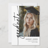 Modern Typography Photo Graduation Aankondiging (Voorkant)