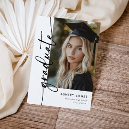 Modern Typography Photo Graduation Aankondiging