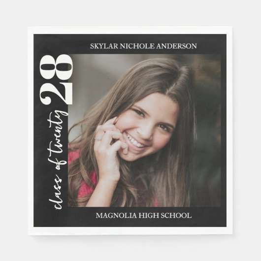 Modern Typography Photo Graduation Servet (Voorkant)