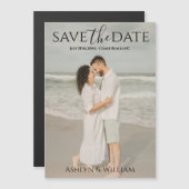 Modern Typography Photo Save the Date Magnet Card (Voorkant / Achterkant)