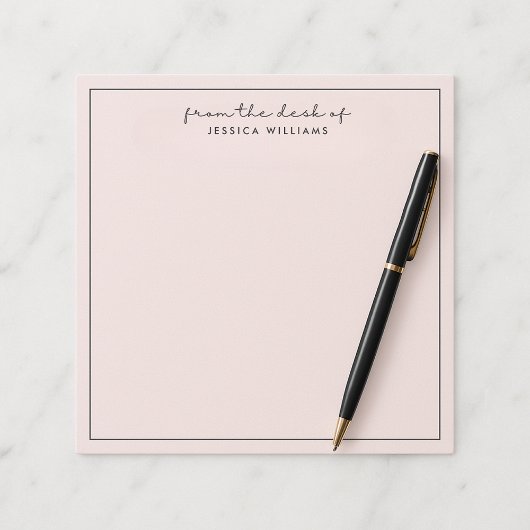 modern typography, pink 2 from the desk of notepad notitieblok