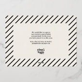 Modern Typography Professional Small Business Logo Folie Feestdagenkaart (Achterkant)