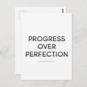 Modern typography progress over perfection text briefkaart (Voorkant / Achterkant)