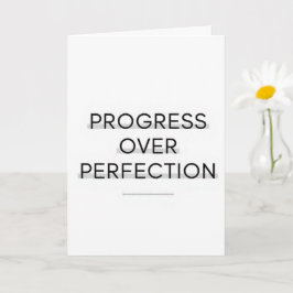 Modern typography progress over perfection text kaart